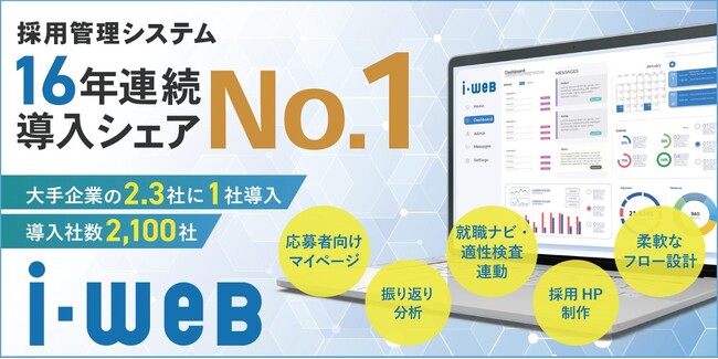 採用管理システム『i-web』が、16年連続で導入シェア第1位*になりました。