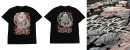 「ストリートファイター6」ミューラルアート プリント クラックTシャツ(豪鬼) (左:新品、中:経年イメージ、右:経年イメージ プリント部分拡大) 「ストリートファイター6」ミューラルアート プリント クラックTシャツ(豪鬼) (左:新品、中:経年イメージ、右:経年イメージ プリント部分拡大)