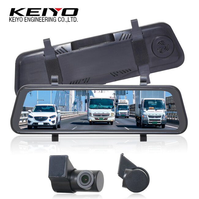 KEIYO新製品　どんな車にも取り付け簡単！シンプルなデジタルバックミラー！高画質、タッチパネル！3年保証付き！本日より発売開始！！