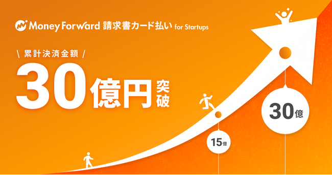 『マネーフォワード 請求書カード払い for Startups』、累計決済金額が30億円を突破