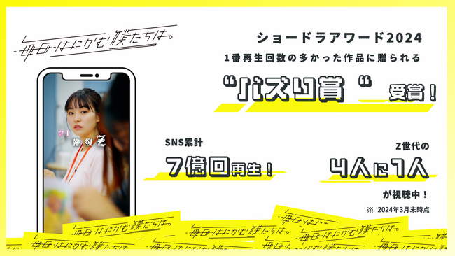 日テレ公式ショートドラマ「毎日はにかむ僕たちは。」がショードラアワード2024受賞！