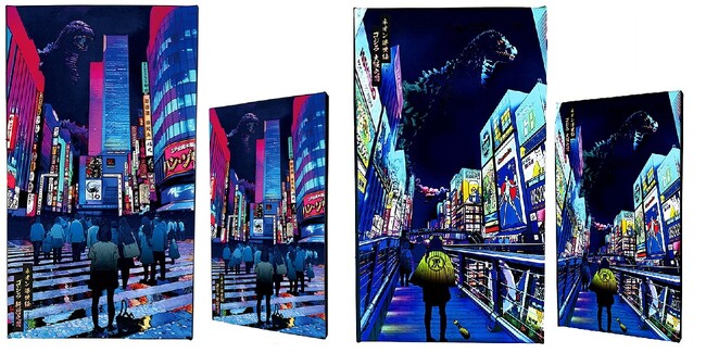 「ネオン浮世絵ゴジラ」ファブリックボードが版三オンラインショップで発売開始！さらに発売を記念して抽選で10名様にプレゼント！！