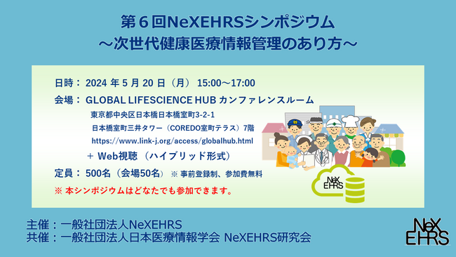 「第6回NeXEHRSシンポジウム」を5月20日(月)に開催します！