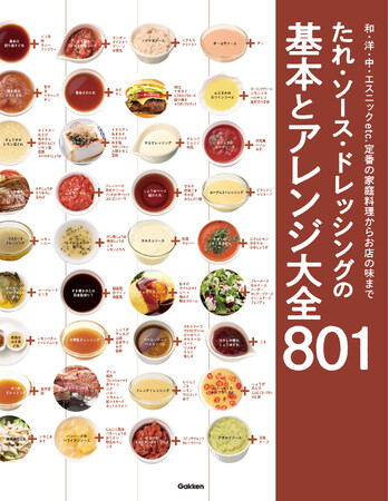 全部で801通り！　類書最多クラスのレシピ数！　和・洋・中・エスニック…これさえあればもう味つけに悩まない！ 『たれ・ソース・ドレッシングの基本とアレンジ大全801』発売