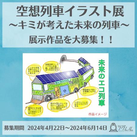 自由に描いた「未来の列車イラスト」大募集！鉄道のまち福知山市の鉄道館フクレルに飾られるかも!?「空想列車イラスト展～キミが考えた未来の列車～」