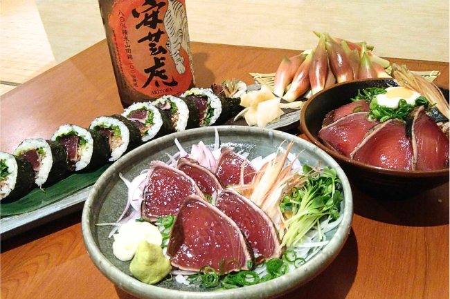 今が旬！高知県直送・一本釣りのカツオを藁焼きやタタキで堪能！【北海道海鮮 にほんいち】