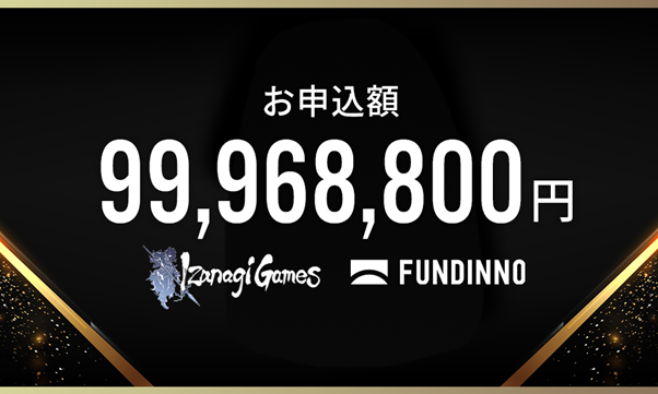 【国内第2位の応募額】イザナギゲームズ社がファンディーノで約9,996万円の資金調達。480名以上の投資家が応募