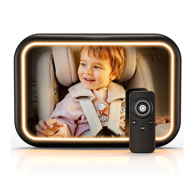 暗い車内でも後部座席のお子様の確認ができるLEDライト付きベビーミラー『K-MIRA09』が販売開始！