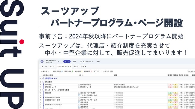 経営支援クラウド「Suit UP」（スーツアップ）、パートナープログラム・ページ開設のお知らせ