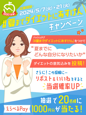 AI食事管理アプリ『あすけん』「#夏までダイエットにあすけん」キャンペーンを開催