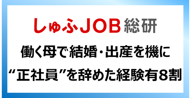 働く母に聞く【結婚・出産を機に“正社員”を辞めた経験は？】 「辞めたことある」80.1%／退職理由「心身に負担」46.4%