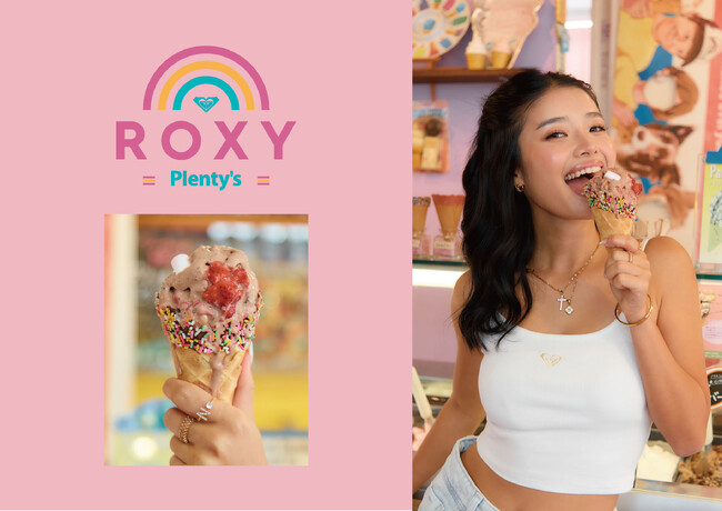 ROXYと湘南茅ヶ崎の人気アイスクリームショップ『Plenty's』のコラボアイテムをリリース！