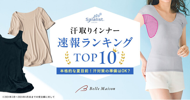 汗取りインナー【速報】ランキング「Salalist（サラリスト）(R)」TOP10※発表