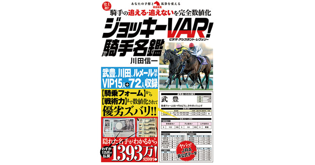 ＪＲＡジョッキーの「馬を追える・追えない」「上手い・下手」など、騎手の「技術力」が初めて「数値化」された！唯一無二の騎手名鑑が登場！