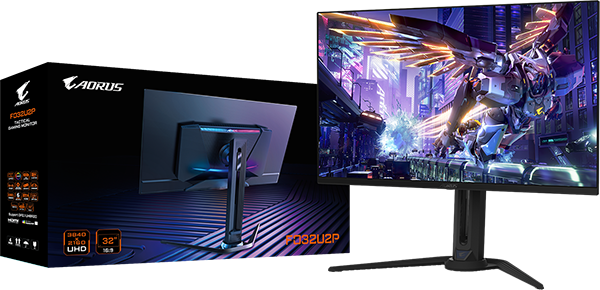 GIGABYTEから、DisplayPort2.1 UHBR20に対応した31.5インチ UHD 有機ELゲーミングモニター(ディスプレイ)『AORUS FO32U2P』他3製品の液晶モニターを発売