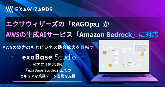 エクサウィザーズの「RAGOps」が、 AWSの生成AIサービス「Amazon Bedrock」に対応
