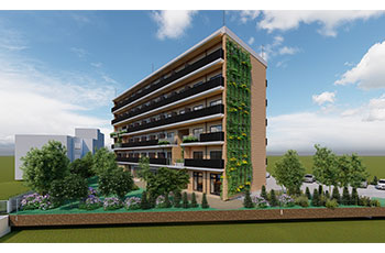 木造混構造6階建ての社宅着工～独自技術でCO2、コスト削減へ～