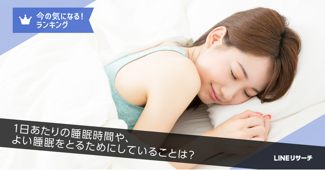 【LINEリサーチ】1日あたりの睡眠時間は「6時間～7時間未満」が最も多い結果に