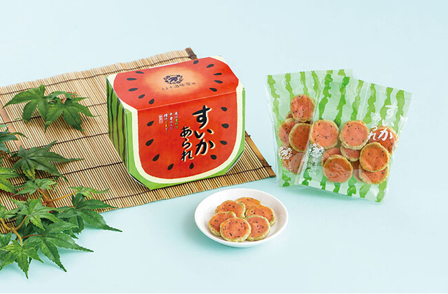 すいかにそっくり！夏を感じる可愛いあられ　季節限定『とよす洛味堂　すいかあられ』発売