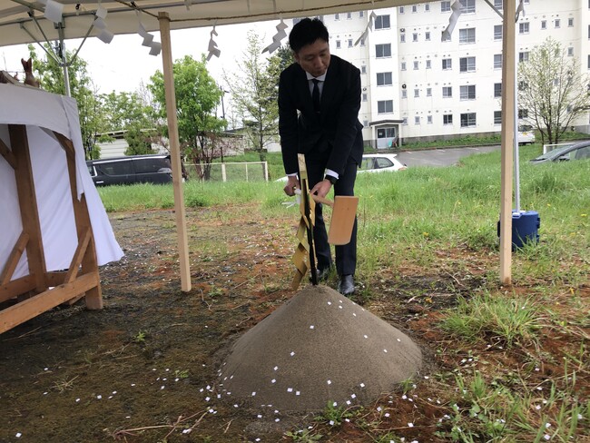工事事業者の出張に特化したビジネス宿泊施設「ワークマンハウス」が遠軽町に2024年10月オープン予定。着工に向け地鎮祭を開催。