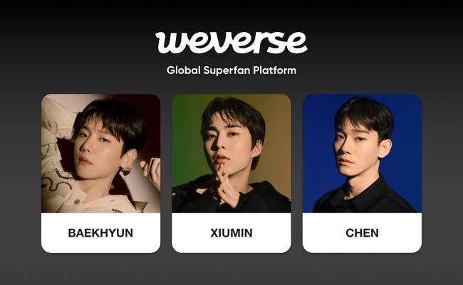 WeverseにてEXOメンバーのBAEKHYUN、XIUMIN、CHENがそれぞれ公式コミュニティをオープン！