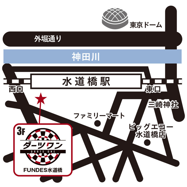 投げるか？飲むか？投げながら飲むか！チャージ料無料！オールゲーム100円で気軽にダーツを楽しめる「ダーツワン」東京・水道橋に5月21日オープン！