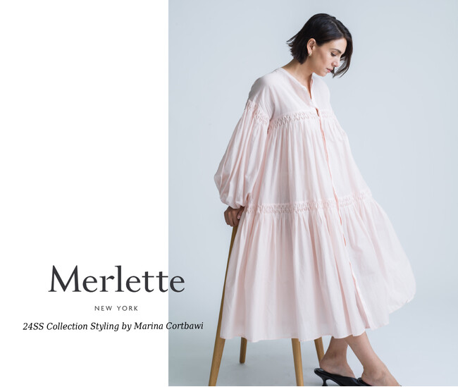 【Merlette】デザイナーMarina Cortbawiが着こなす24SSコレクション。5/17(金)よりマーレットのウェブサイトでスペシャルページが公開