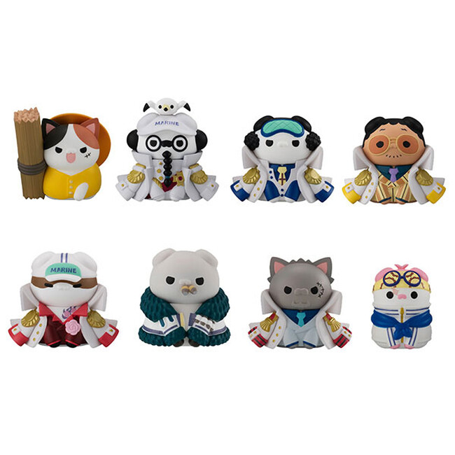 『ワンピース』のキャラクター達が全員「猫」に大変身しちゃうMEGA CAT PROJECT、今回のテーマは「海軍」。あみあみにて予約受付中。
