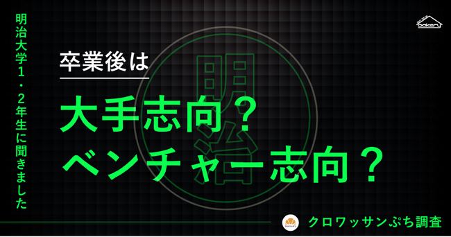 【明治大学1.2年生に聞きました】卒業後は大手志向？ベンチャー志向？～クロワッサンぷち調査～
