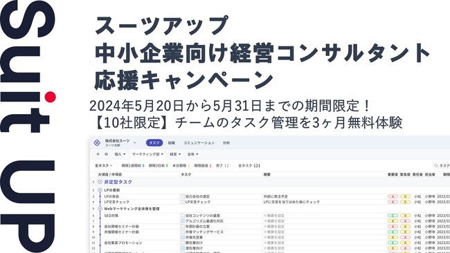 経営支援クラウド「Suit UP」（スーツアップ）、中小企業向け経営コンサルタント応援キャンペーン