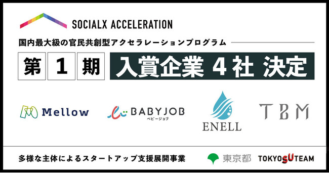 【ソーシャル・エックス】ソーシャルXアクセラレーション 第1期入賞スタートアップ4社が決定！