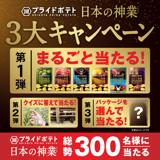 ＼プレゼントキャンペーンでも日本を元気に！／「湖池屋プライドポテト 日本の神業」　新シリーズ発売を記念し、“日本の神業 3大キャンペーン”を実施