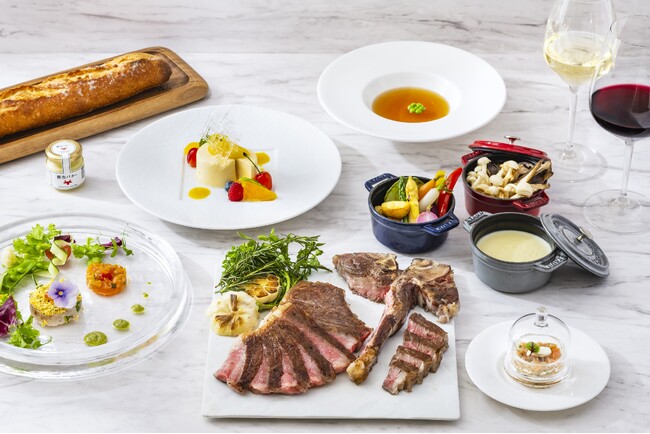 A5ランク黒毛和牛「常陸牛」の希少なTボーンステーキ使用　旬食材とともに味わう極上の和牛フレンチコース「常陸牛 T-Bone Steak Dinner　フレンチ「ベイ・ビュー」にて販売スタート
