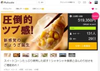 圧倒的ツブ感！新感覚餃子「スイートコーン餃子」がMakuakeにてわずか50分で目標金額達成し500％超の好スタート！～6月15日まで先行販売～