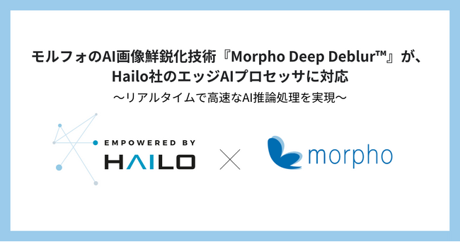 モルフォのAI画像鮮鋭化技術『Morpho Deep Deblur(TM)』が、Hailo社のエッジAIプロセッサに対応