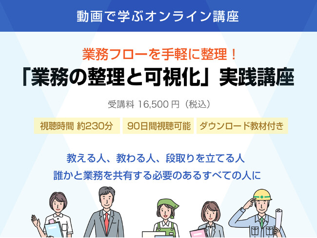 【動画講座】業務フローを手軽に整理しマニュアル化。「業務の整理と可視化」実践講座を、老舗のナビゲート社が開講