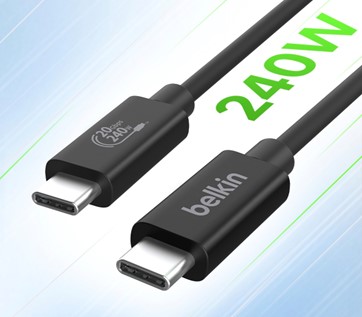 【Belkin】「Belkin Connect USB4 ケーブル、240W + 20Gbps」が発売！高耐久Belkin 60W USB-Cケーブルに新色が登場！