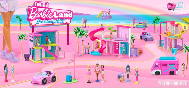 “ファッションドール”とは異なる、バービーの全く新しい商品が登場！約3.81cmの小さなマイクロドールと、のりものやハウスで構成されたシリーズ『ミニバービーランド』が7月20日より順次登場！