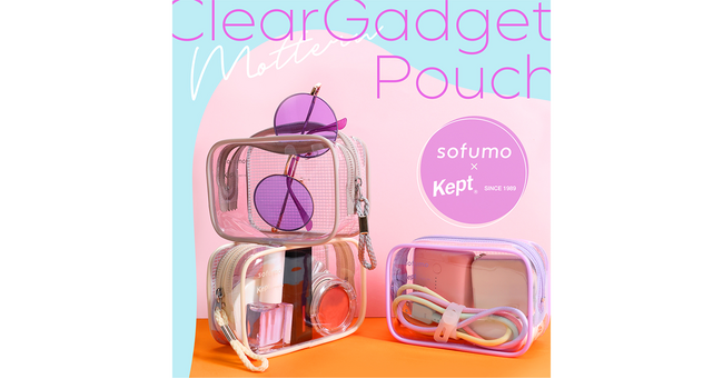sofumo×Kept クリアガジェットポーチがロフト限定で先行販売開始！