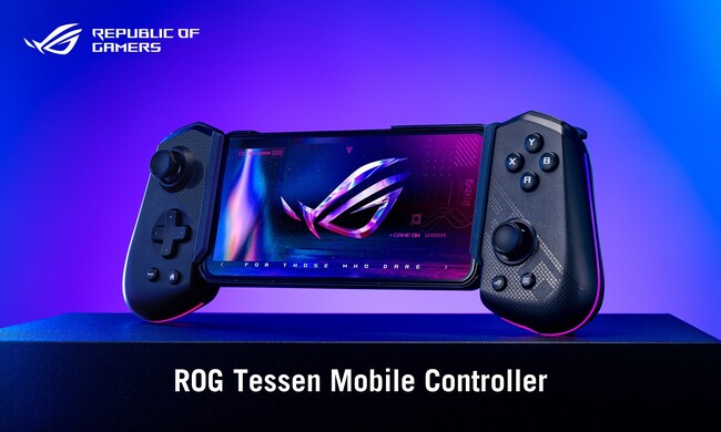ASUSのゲーミングブランドRepublic of Gamersより、Androidスマートフォン向け折り畳み可能なコントローラー「ROG Tessen Mobile Controller」を発表