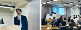 外部講師として登壇する、当社代表取締役社長 濱中 雄大