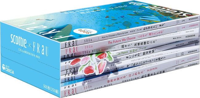 scottie×FRaU コラボレーションデザインのティシューを6月1日より数量限定で発売！森と海をイメージした『スコッティ ティシュー フラワーボックス 3箱パック／5箱パック』