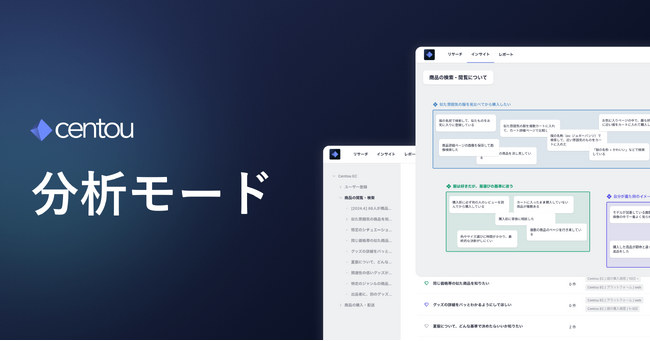 国内初※1のインサイトマネジメントSaaS「Centou」から、インサイトの分析に特化した「分析モード」機能がリリース