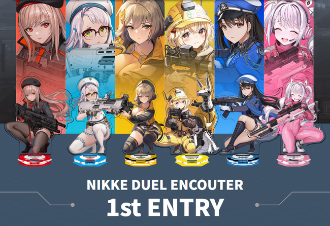 背中で魅せるガンガールRPG「勝利の女神：NIKKE」アクリルスタンドカードゲーム「NIKKE DUEL ENCOUNTER」が今夏リリース開始！