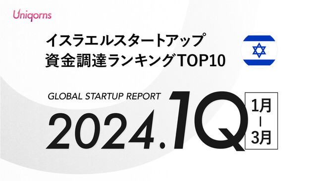 【イスラエル】2024年1Q（1月~3月）スタートアップ資金調達ランキングTOP10スタートアップメディア「uniqorns（ユニコーンズ）」調査レポート