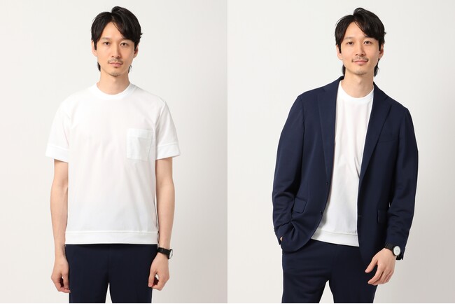 無数の通気孔で通気性抜群！スーツに合うTシャツを発売