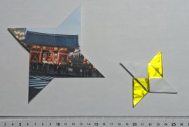 左側がORIKENで、右側が15cm四方の折紙で制作したもの 左側がORIKENで、右側が15cm四方の折紙で制作したもの