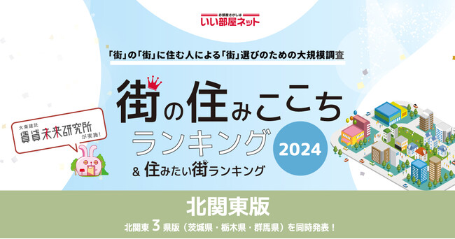 いい部屋ネット「街の住みここち＆住みたい街ランキング２０２４＜群馬県版＞」発表