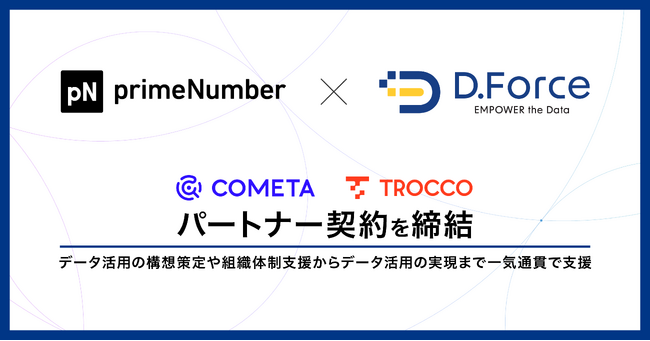 primeNumber社、D.Forceとパートナー契約を締結　川上明久氏とともに、データ活用の構想策定や組織体制支援から、データ活用の実現まで一気通貫で支援