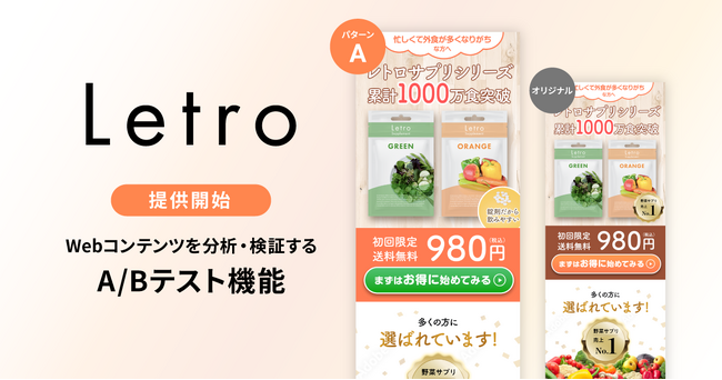 「Letro」がWebコンテンツを分析・検証するA/Bテスト機能を提供開始